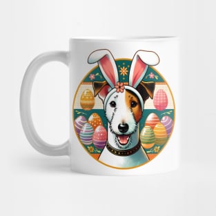Smooth Fox Terrier Welcomes Easter with Bunny Ears Mug